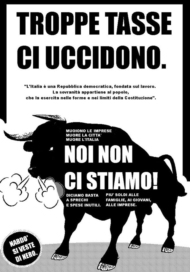 Manifesto protesta nardo veste nero