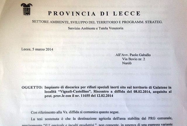 Diffida discarica rei 1700firme