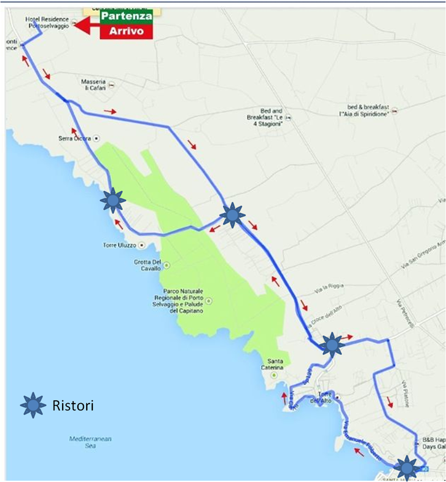 Percorso mezza maratona portoselvaggio