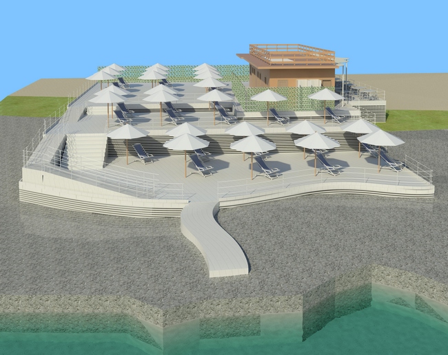 1vista spiaggia libera con servizi dal litorale marino