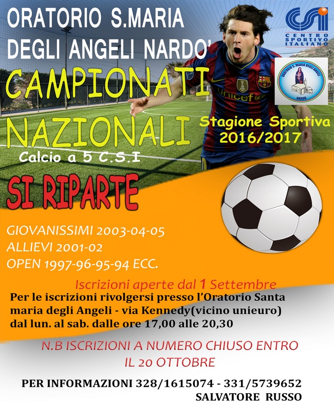 LOCANDINA STAGIONE SPORTIVA 2016