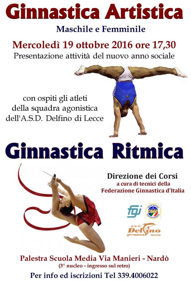 locandina ginnastica ritmica e artistica