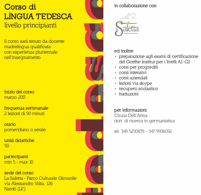volantino corso lingua tedesca