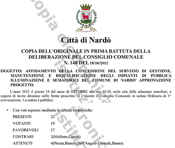delibera consiglio comunale 148 2012 1
