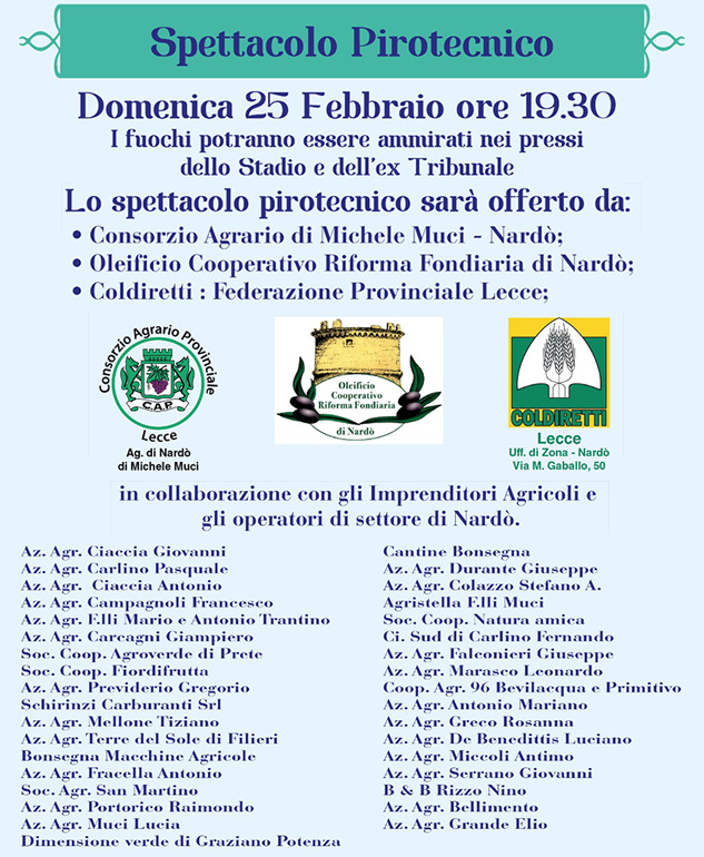 spettacolo pirotecnico 2018