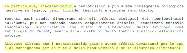 ordinanza acetamiprid