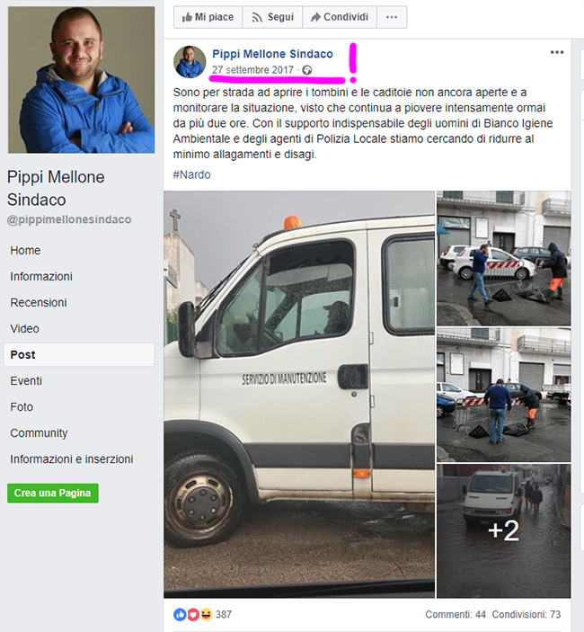 allagamenti 2018 post sindaco