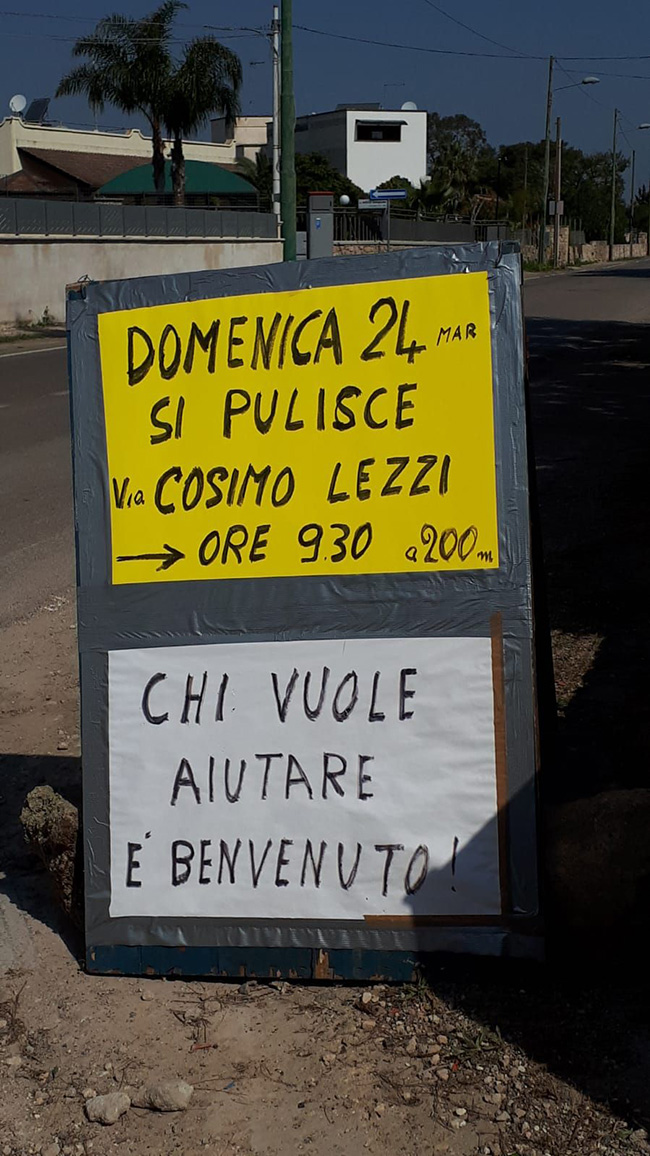 cartello invito pulizia