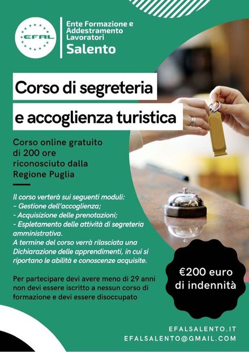 SEGRETERIA ED ACCOGLIENZA TURISTICA