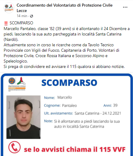 ragazzo scomparso