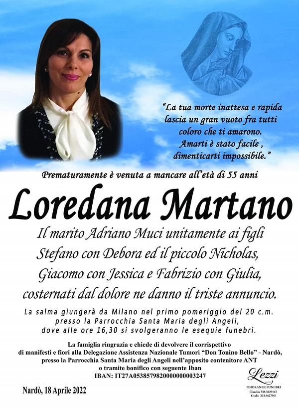 loredana funerali