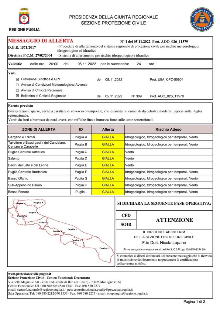 new allerta meteo