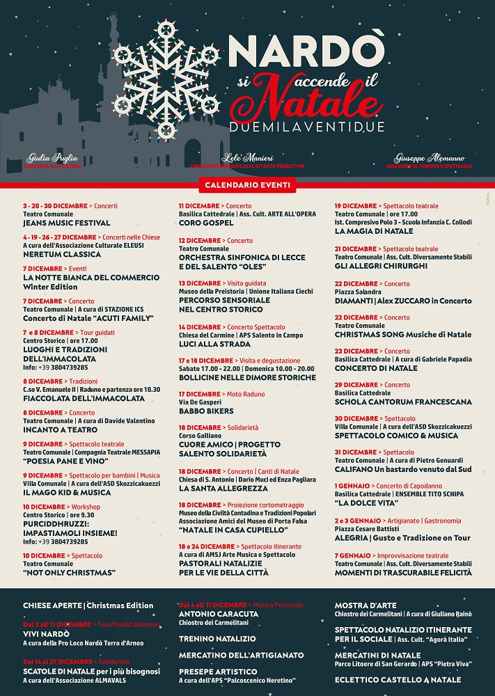calendario eventi natale 2022 nardò