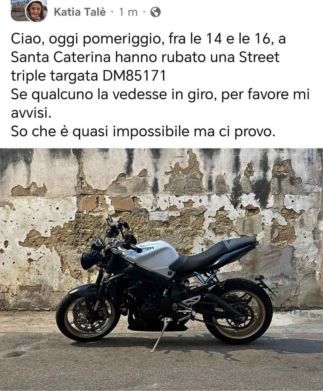 moto rubata settembre 2025 2