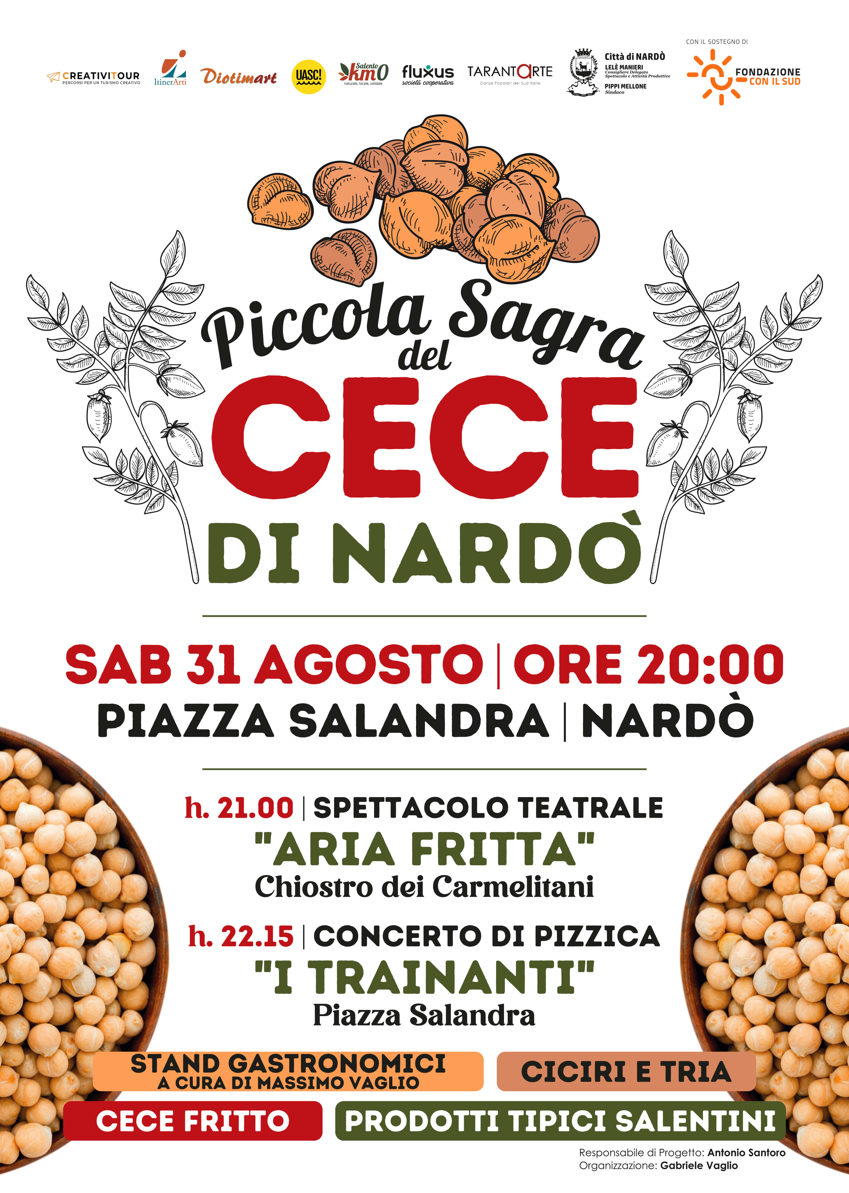 Locandina A3 PICCOLA SAGRA DEL CECE DI NARDO 31 AGOSTO 2024