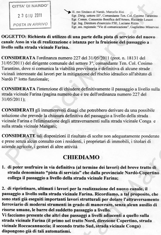 raccolta firme_strada_farina_pdm